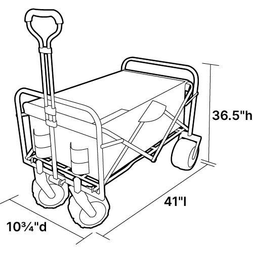Product dimensions diagram showing measurements